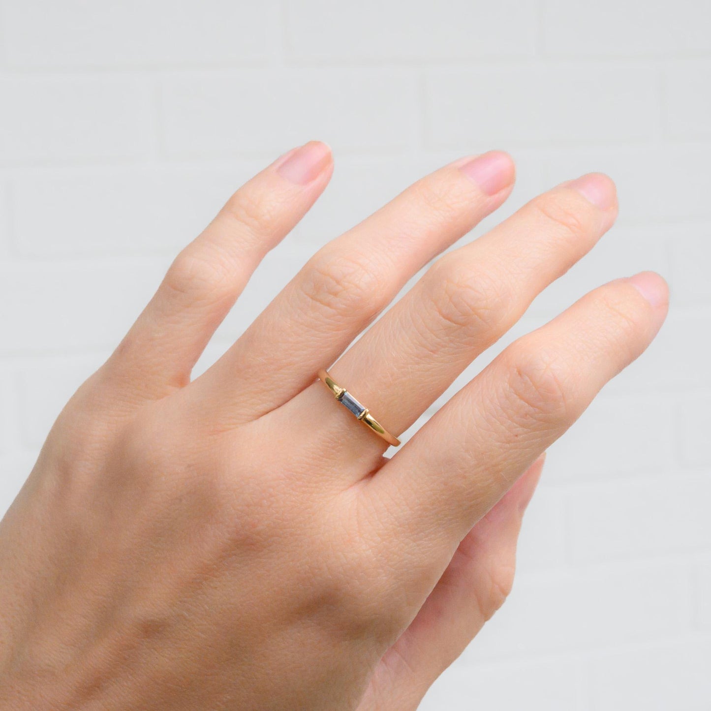 Gold Alexandrite Stacking Ring, Size 6.25