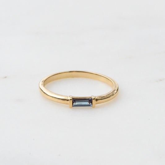 Gold Alexandrite Stacking Ring, Size 6.25