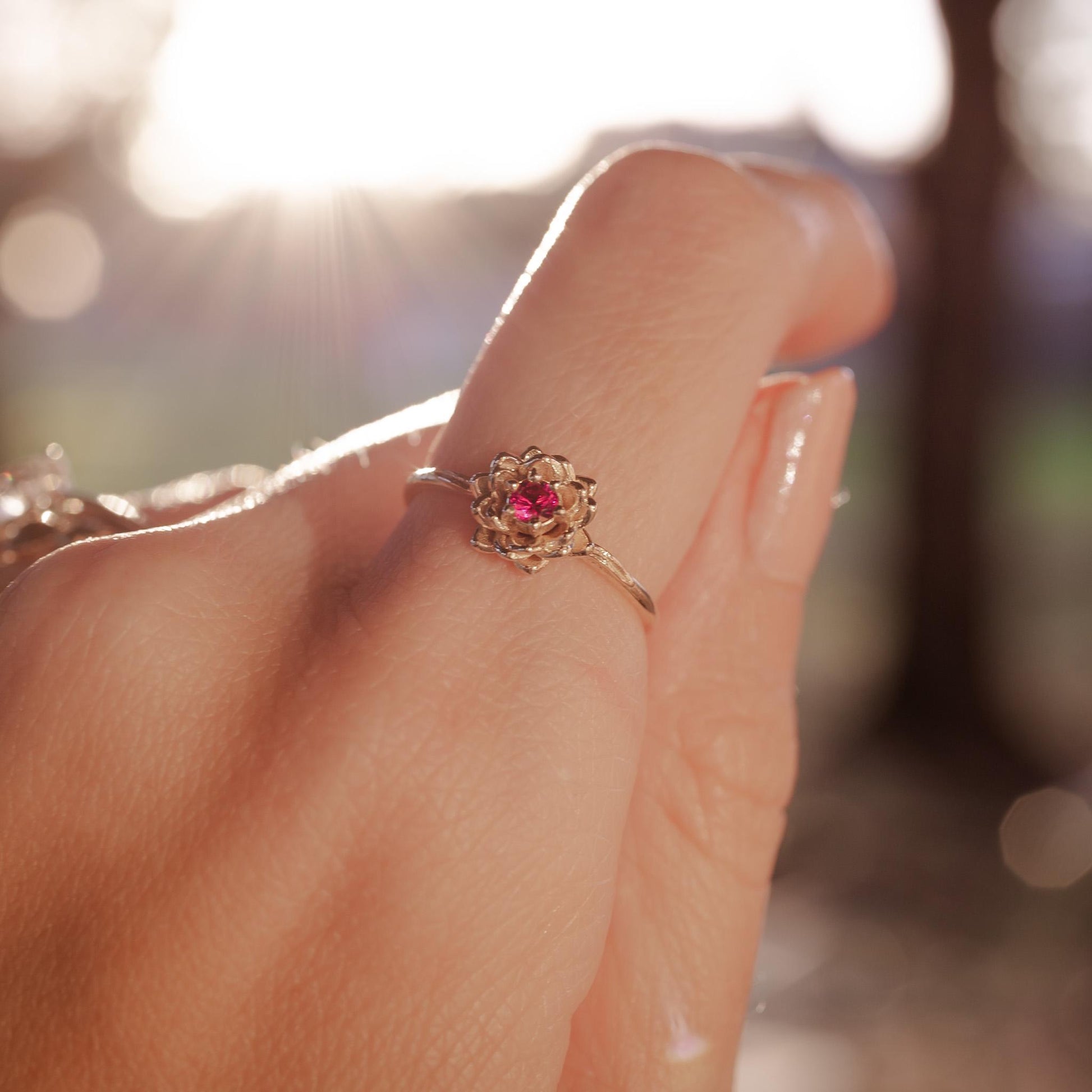 Water Lily Ruby Ring