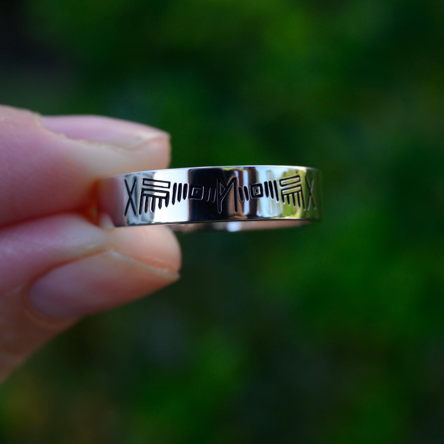 Laser Engraved Handwriting Ring