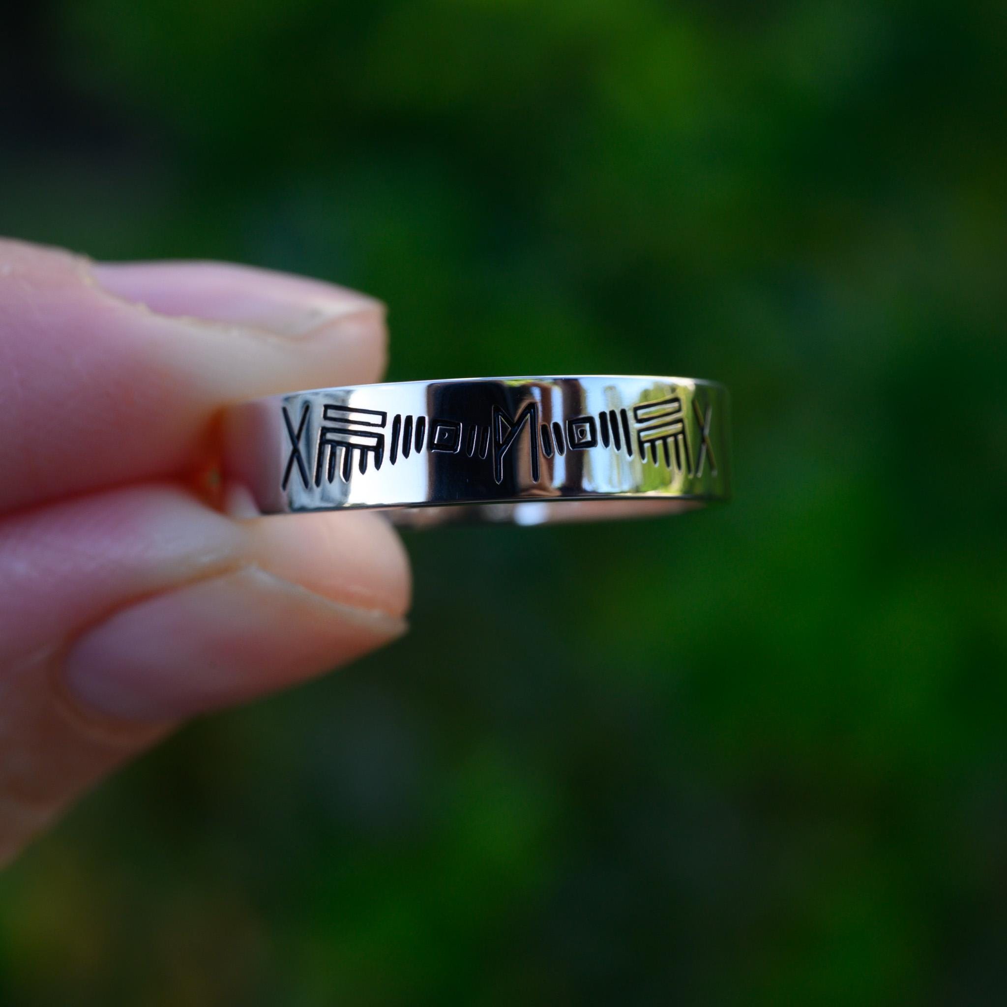 Laser Engraved Handwriting Ring