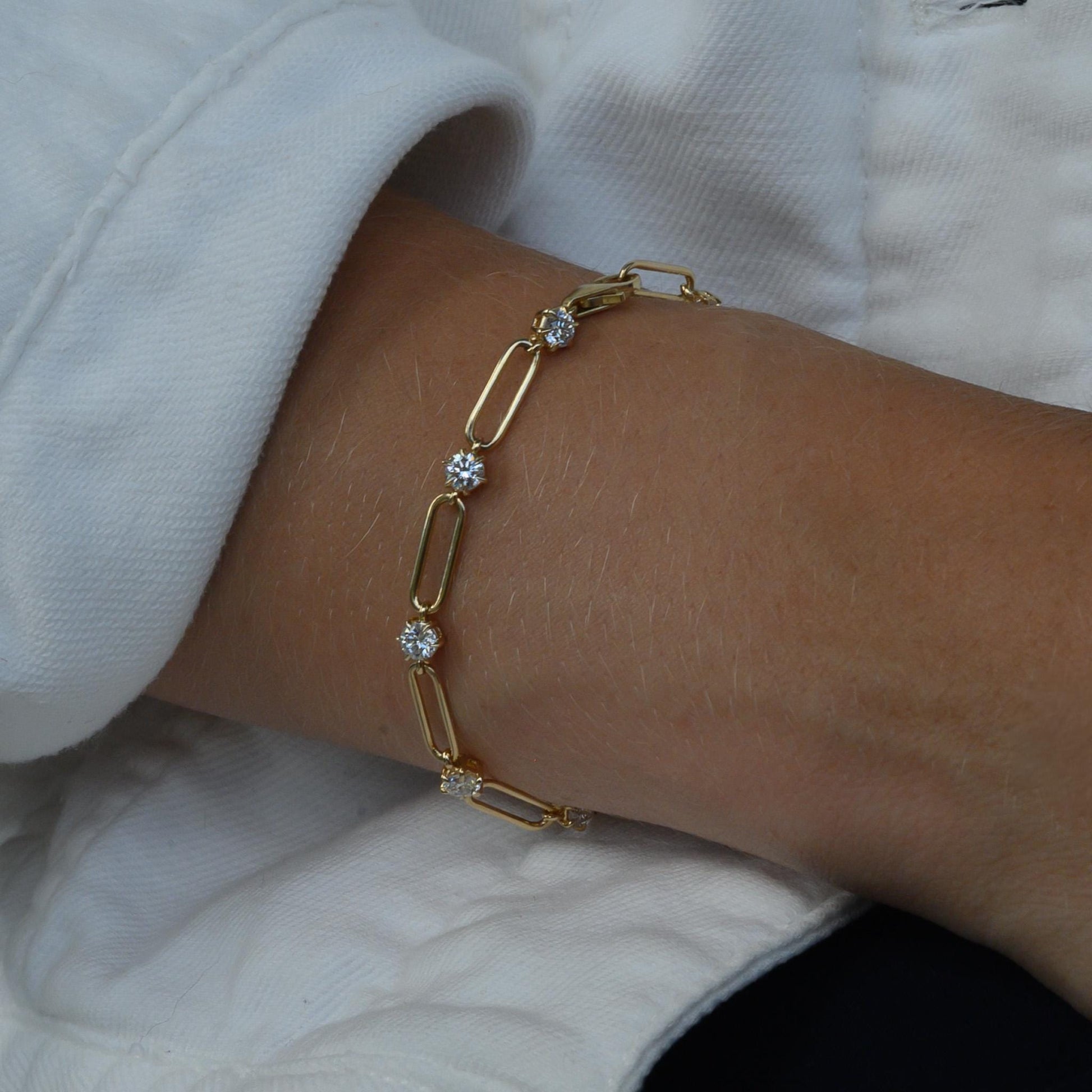 Gold Diamond Link Bracelet
