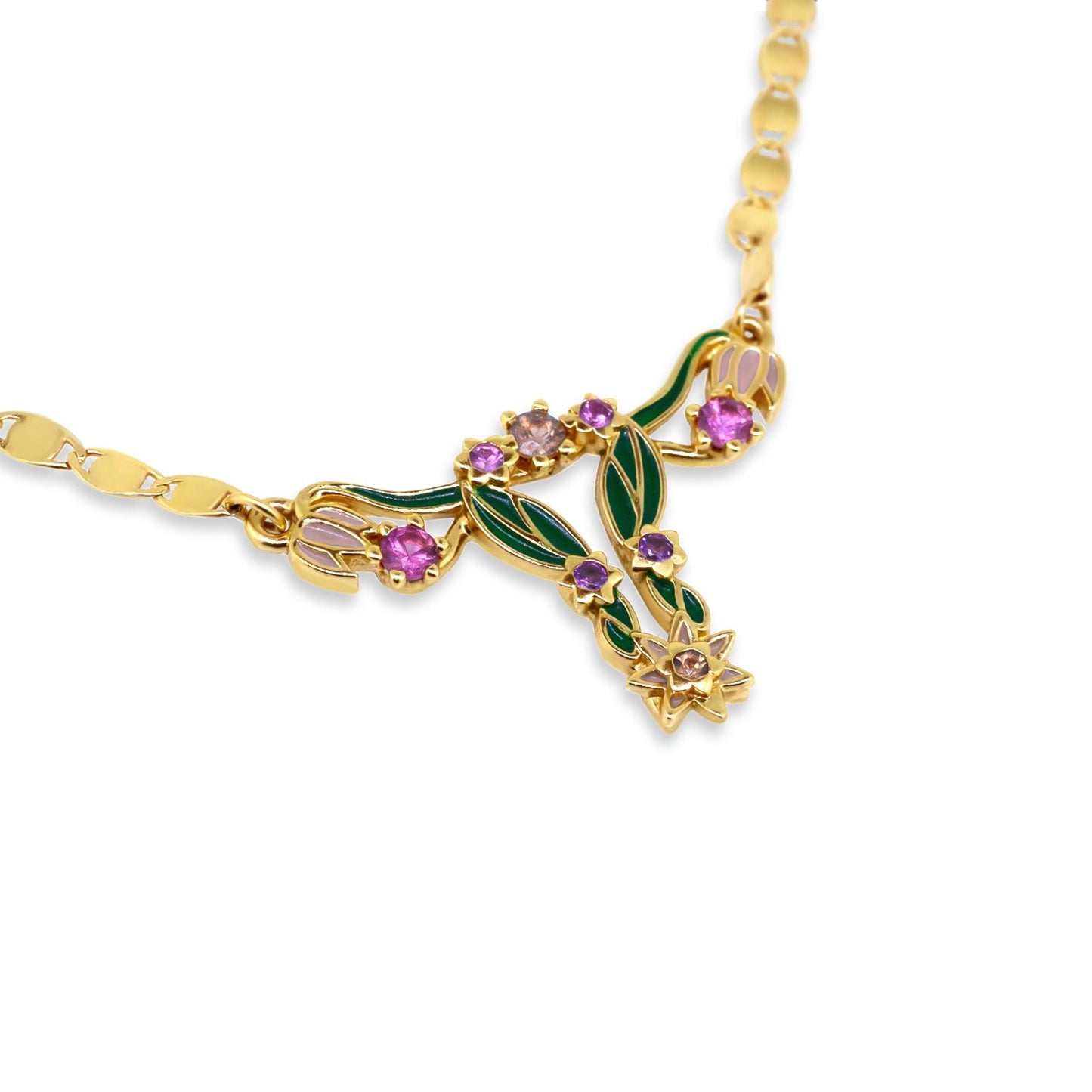 14k Gold Enamel Uterus Pendant