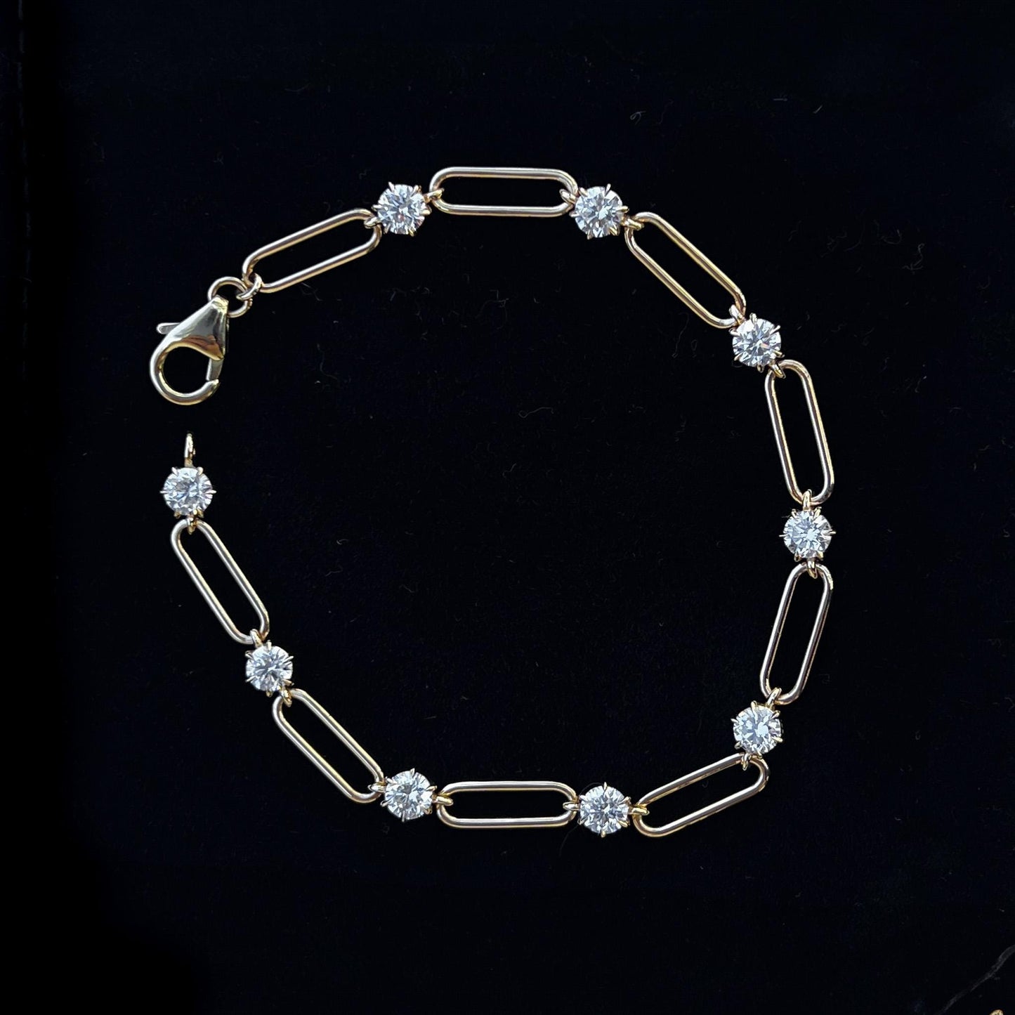 Gold Diamond Link Bracelet