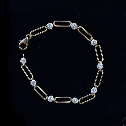 Gold Diamond Link Bracelet