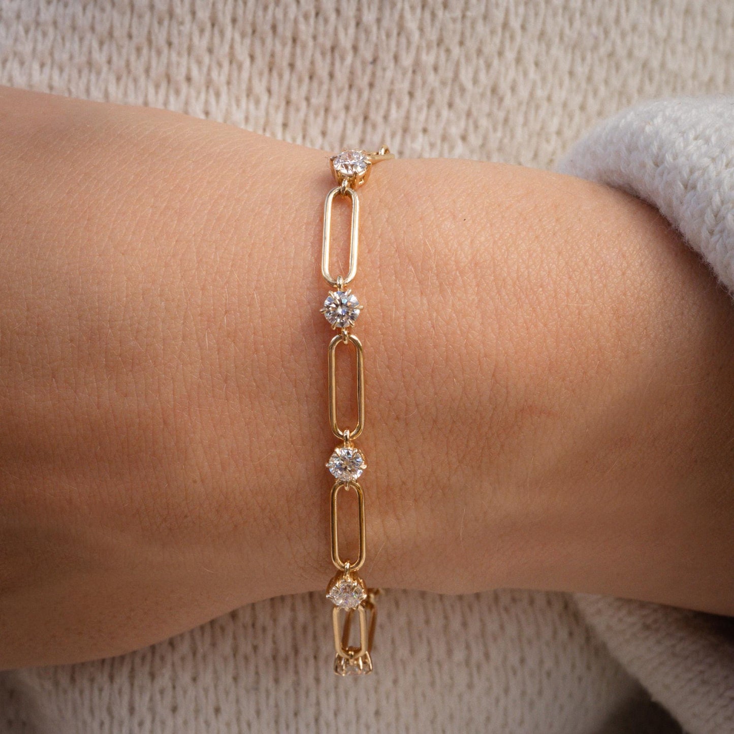Gold Diamond Link Bracelet