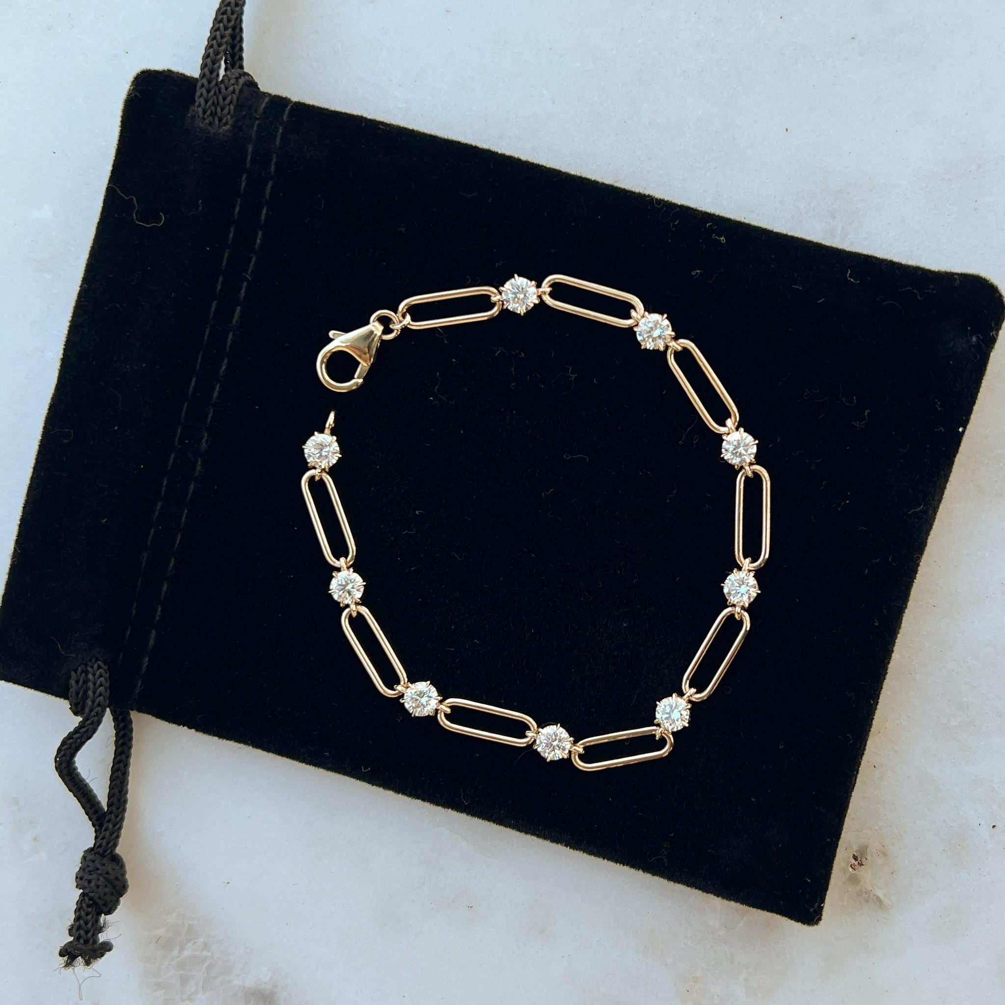 Gold Diamond Link Bracelet
