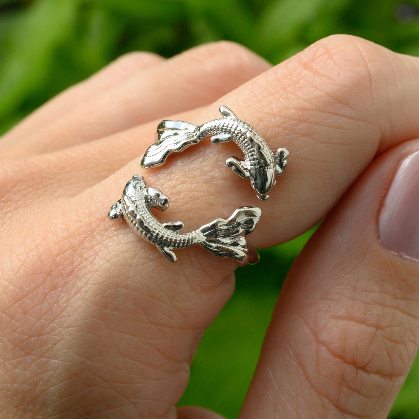 Pisces Koi Ring: 925 Silver Zodiac Astrology Ring