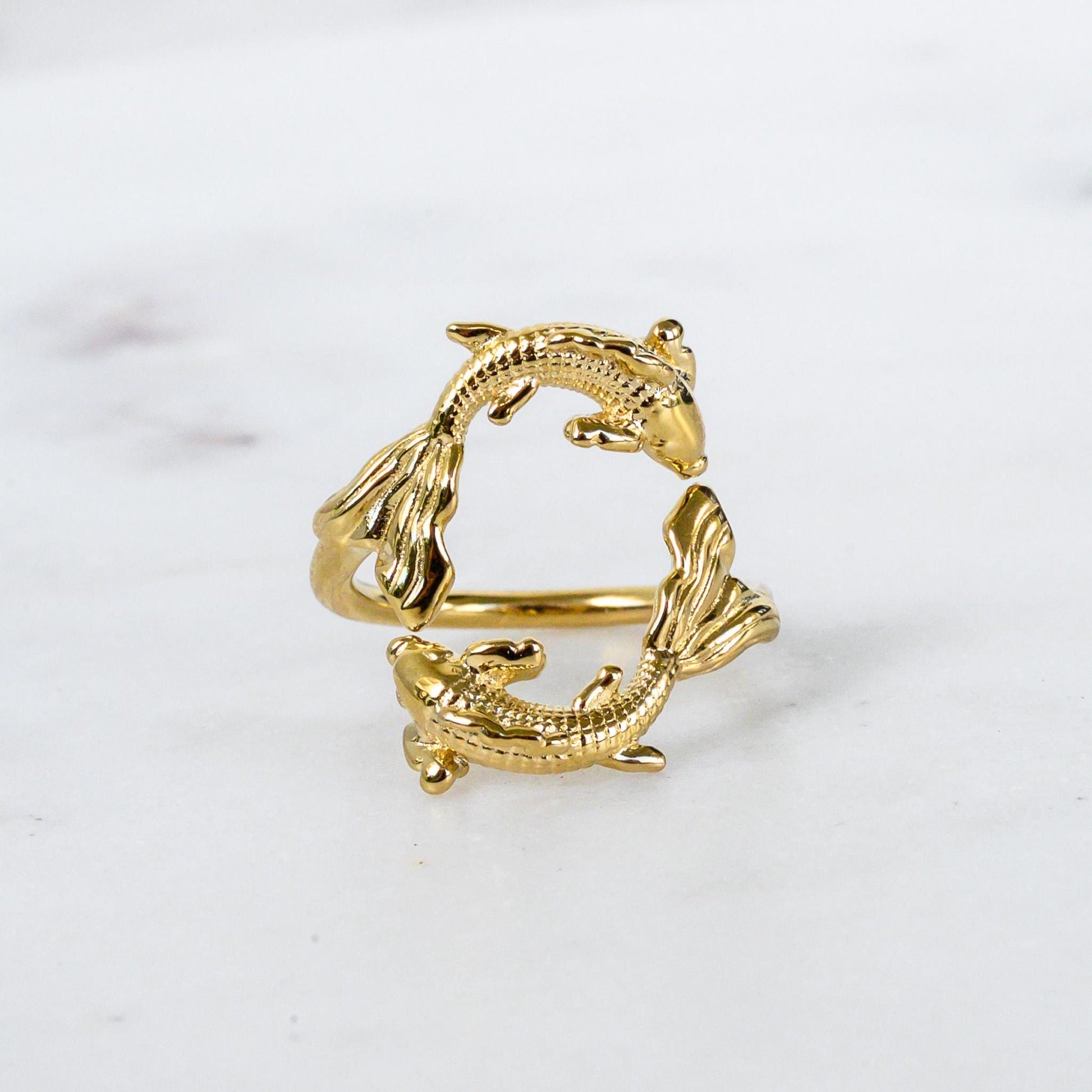 Pisces Koi Ring: 925 Silver Zodiac Astrology Ring
