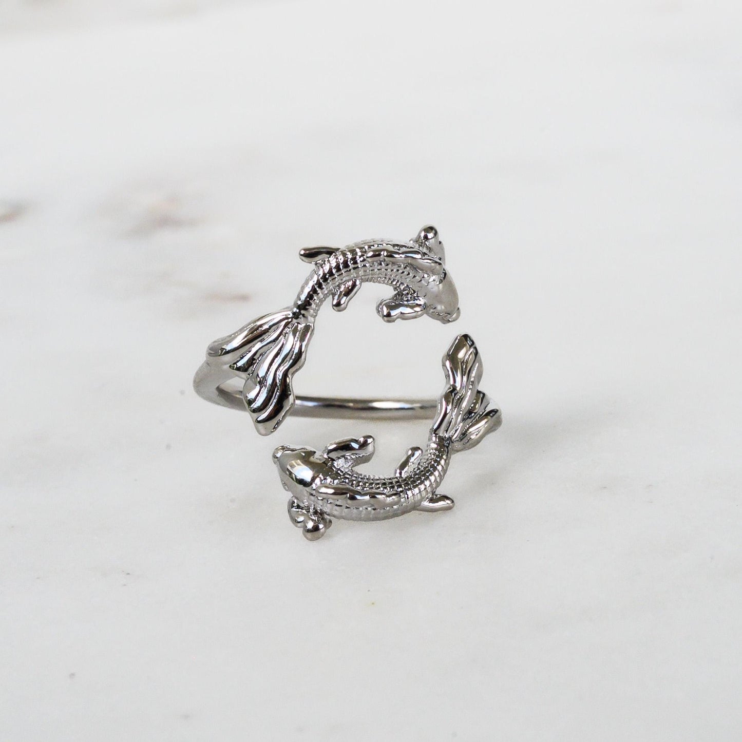 Pisces Koi Ring: 925 Silver Zodiac Astrology Ring