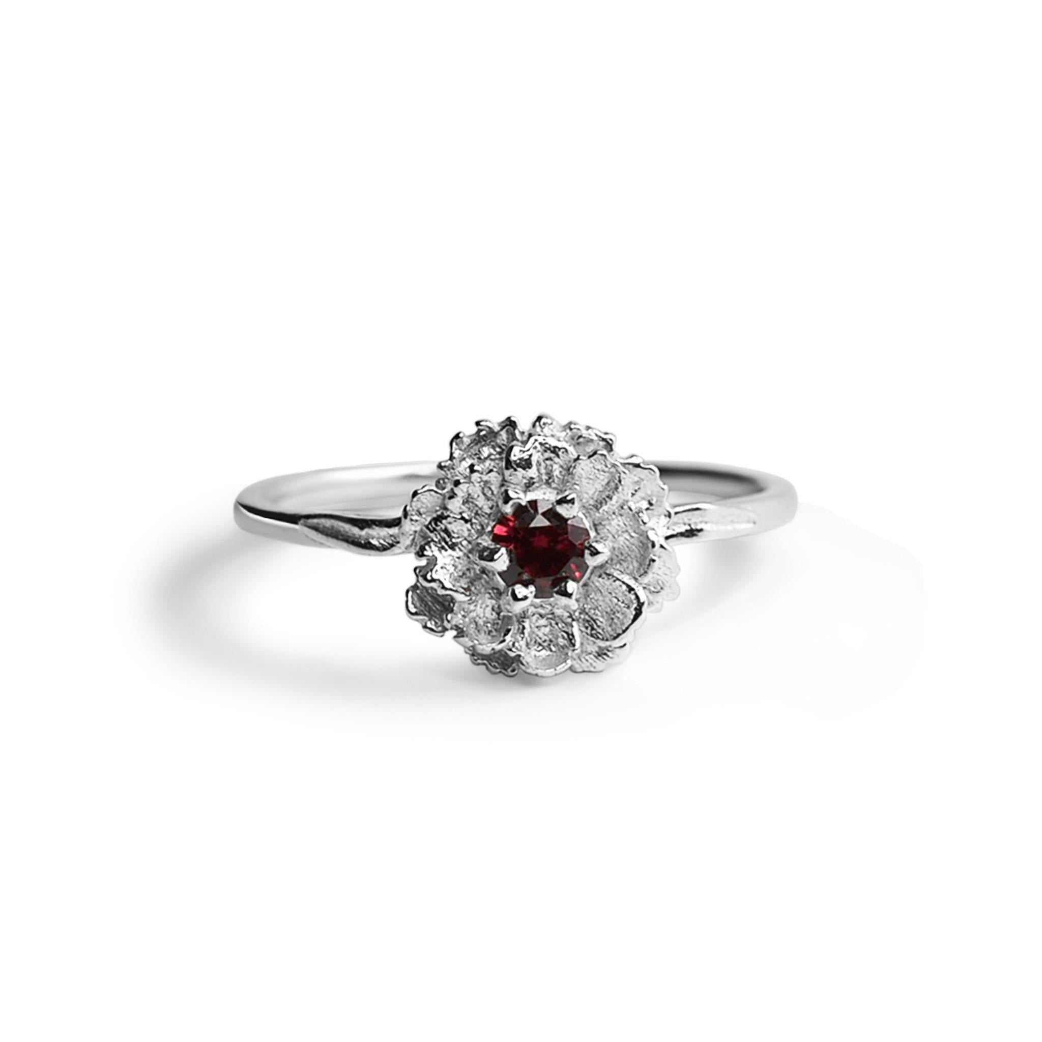 Solid Gold Carnation Flower Ring