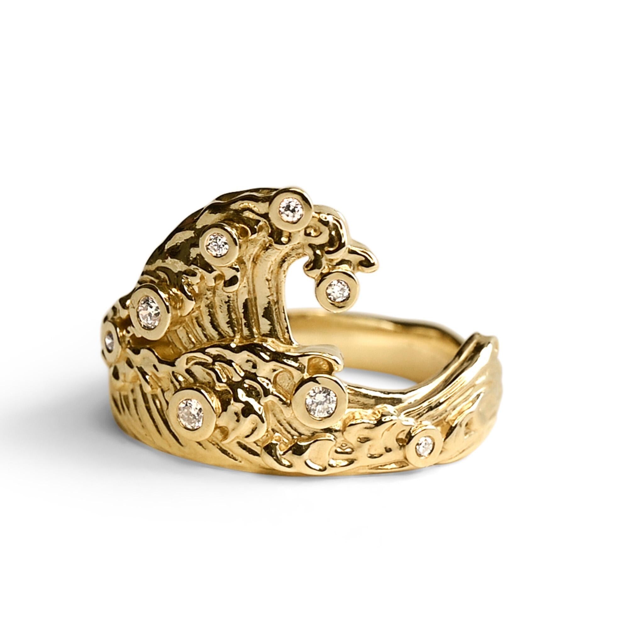 Diamond Ocean Wave ring
