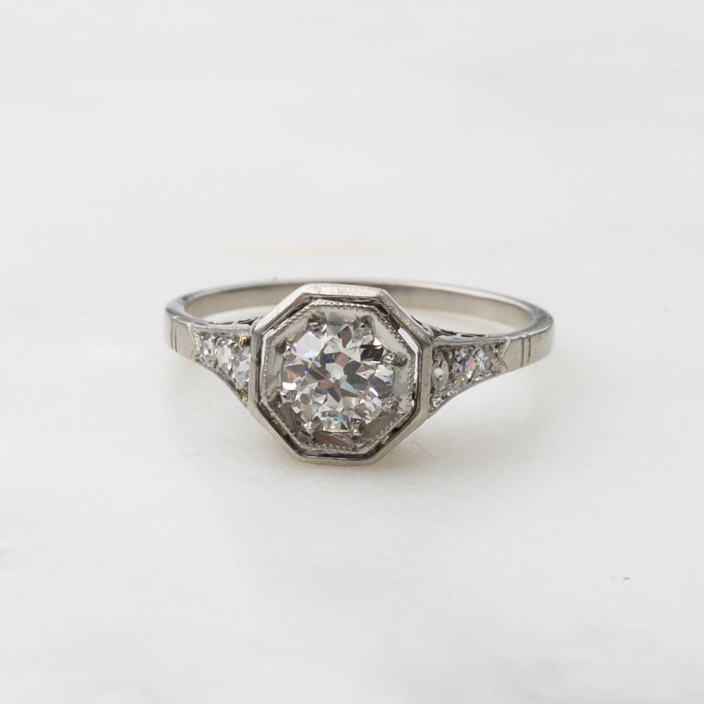 Vintage 1940s Platinum Diamond Engagement Ring