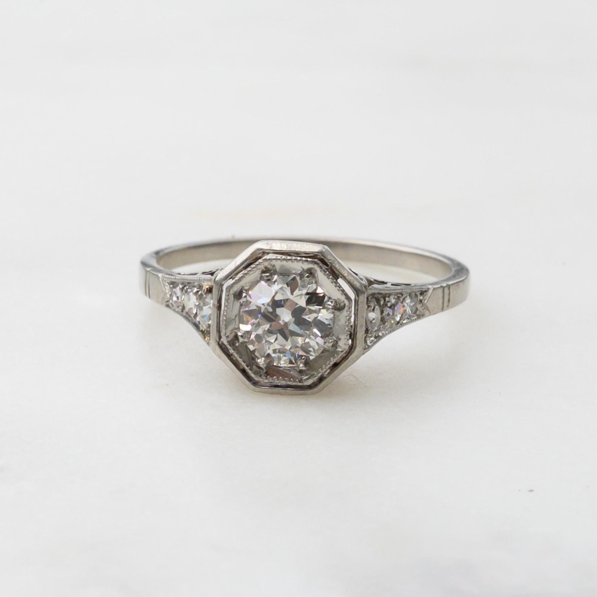 Vintage 1940s Platinum Diamond Engagement Ring