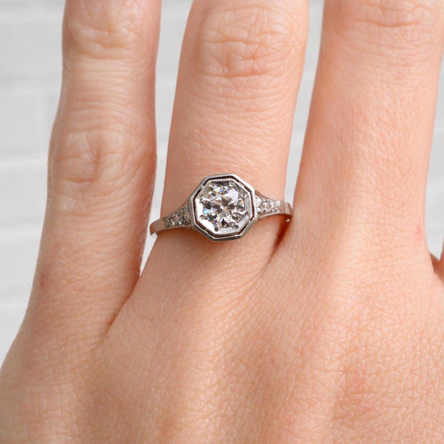 Vintage 1940s Platinum Diamond Engagement Ring