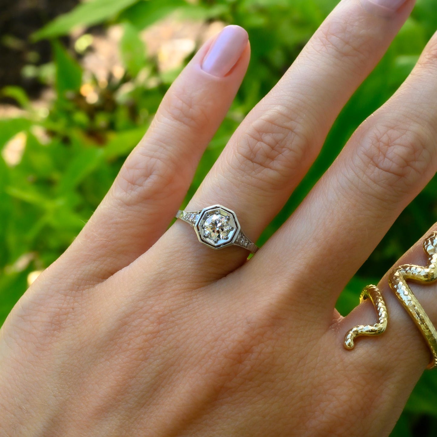 Vintage 1940s Platinum Diamond Engagement Ring