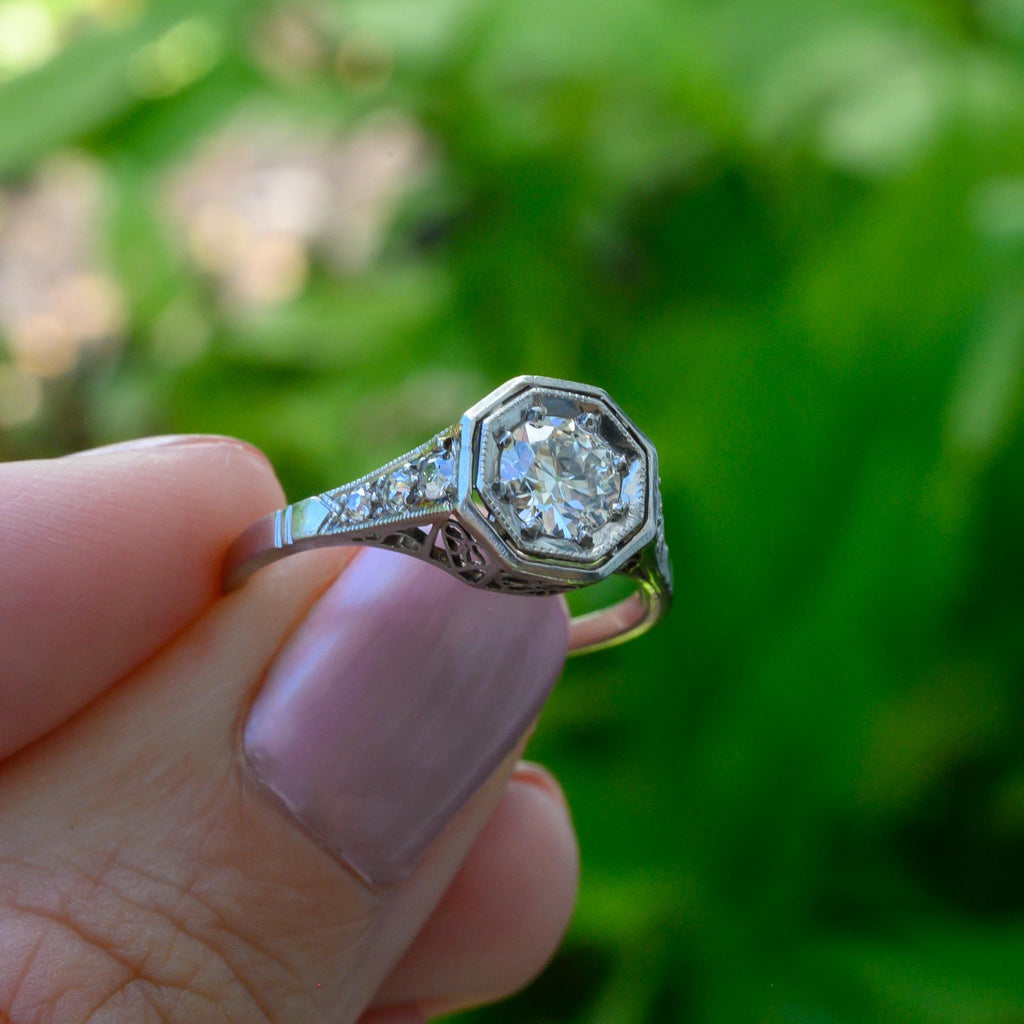 Vintage 1940s Platinum Diamond Engagement Ring