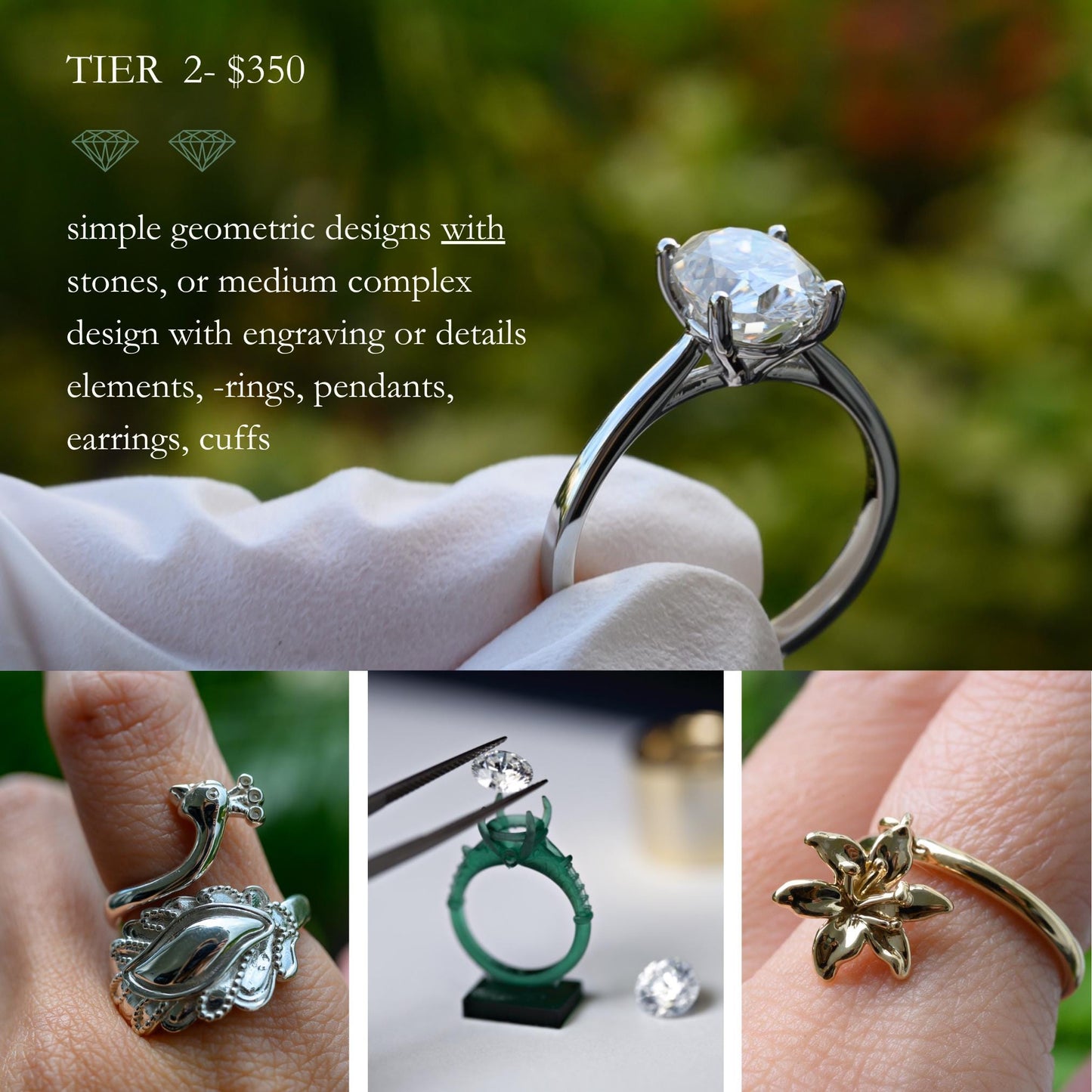 Design your own Jewelry 3D printed jewelry