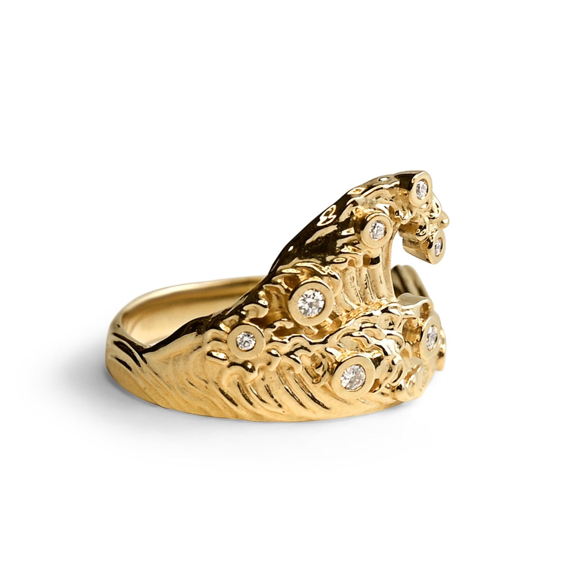 Diamond Ocean Wave Ring