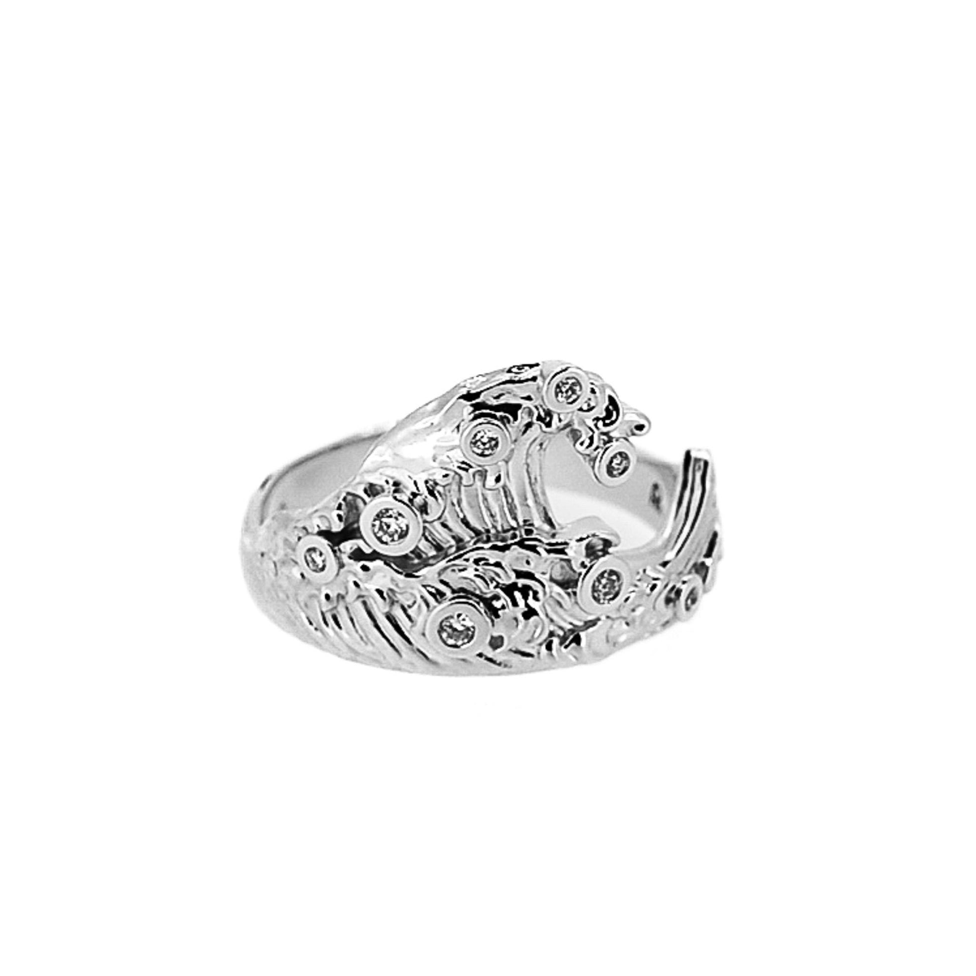 Diamond Ocean Wave Ring