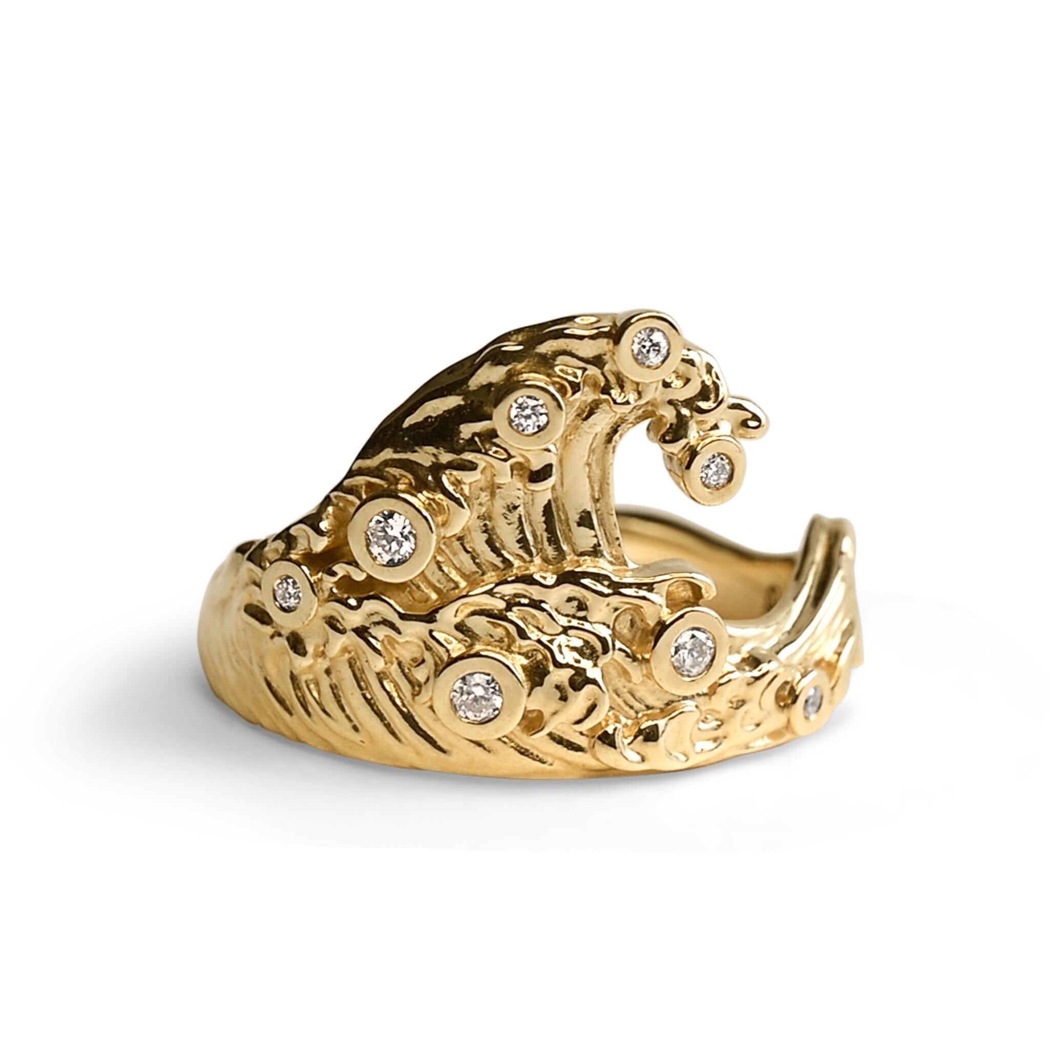 Diamond Ocean Wave ring