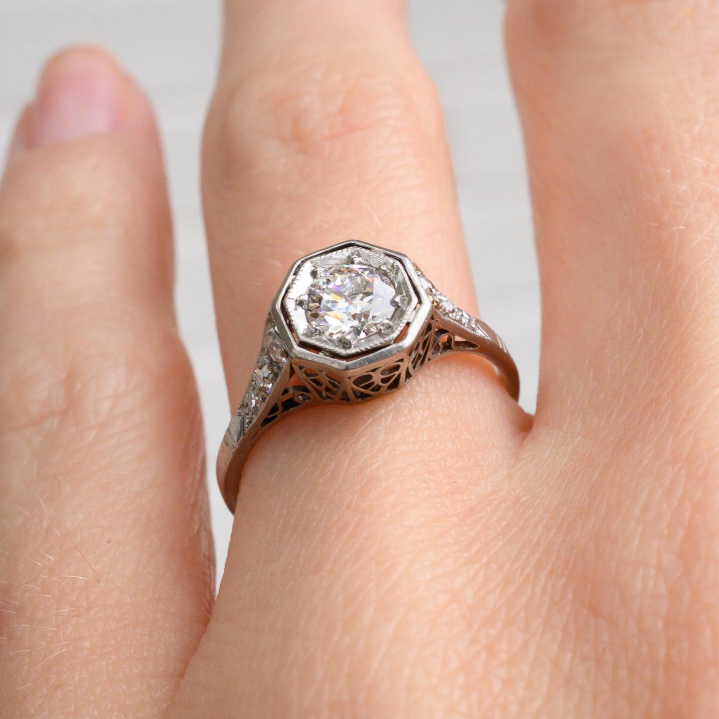 Vintage 1940s Platinum Diamond Engagement Ring