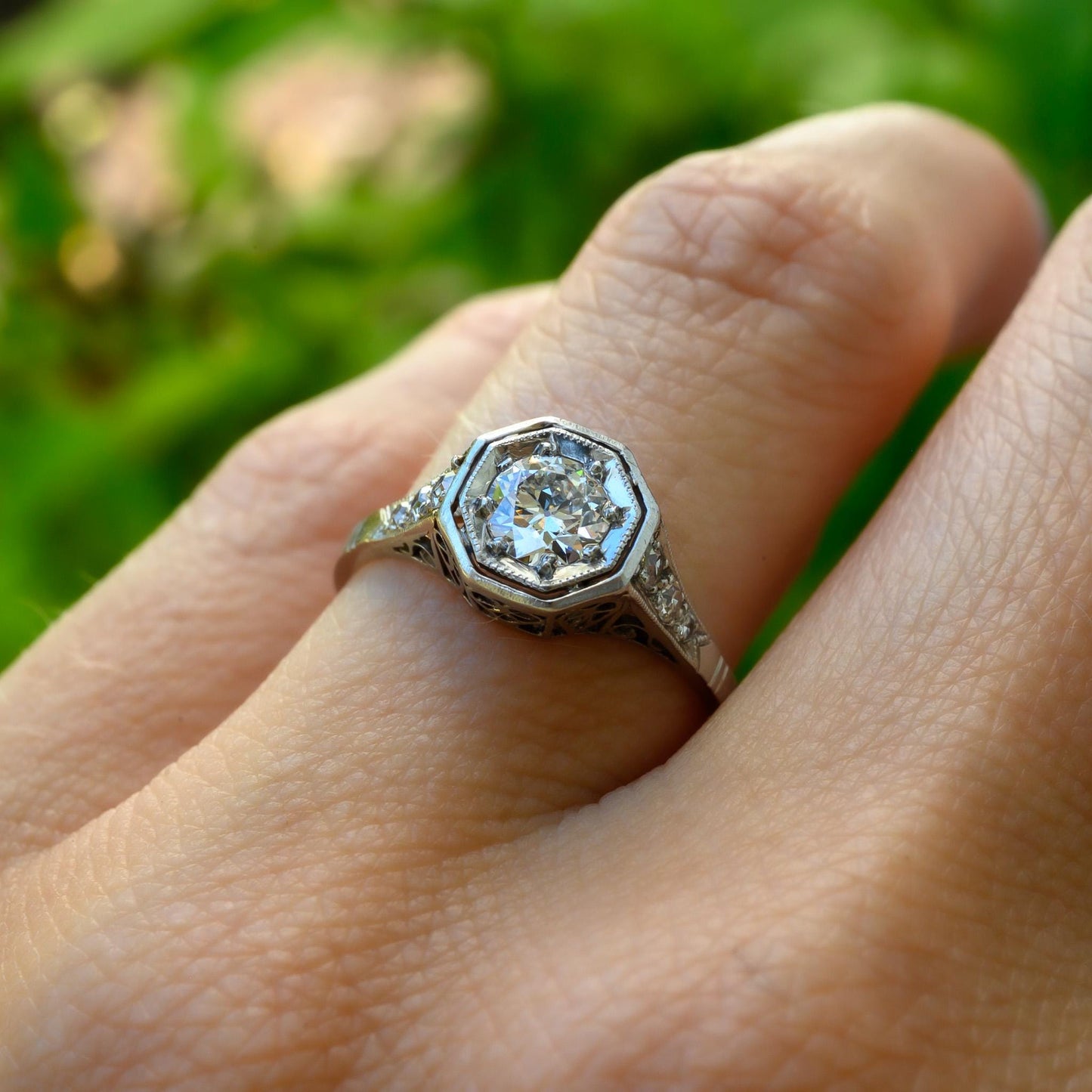 Vintage 1940s Platinum Diamond Engagement Ring