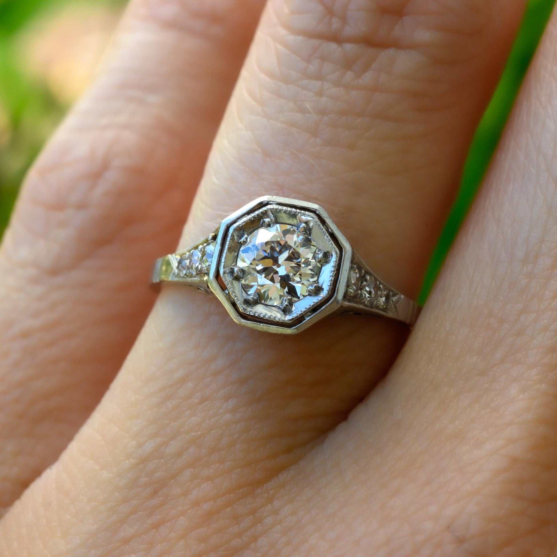 Vintage 1940s Platinum Diamond Engagement Ring