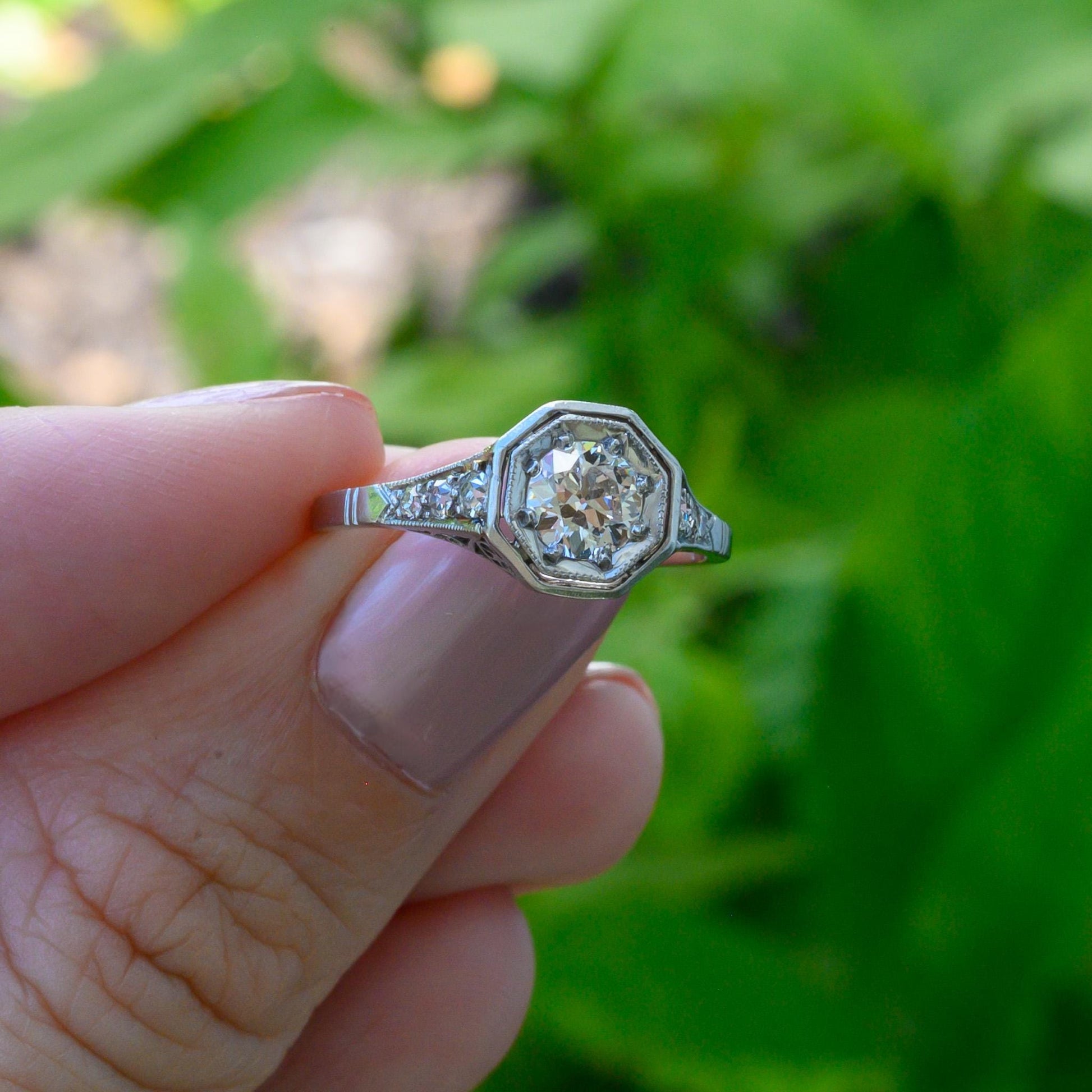 Vintage 1940s Platinum Diamond Engagement Ring