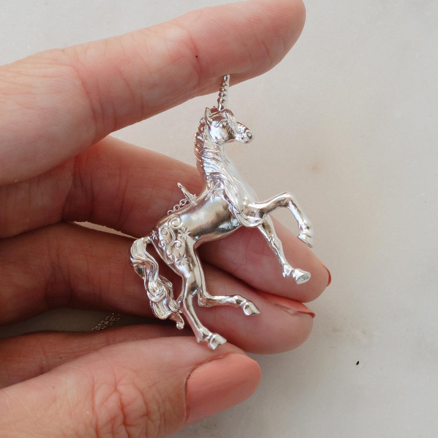 Unicorn Necklace 14k Gold Plated or Sterling Silver Fantasy Jewelry Gift, Magical Necklace