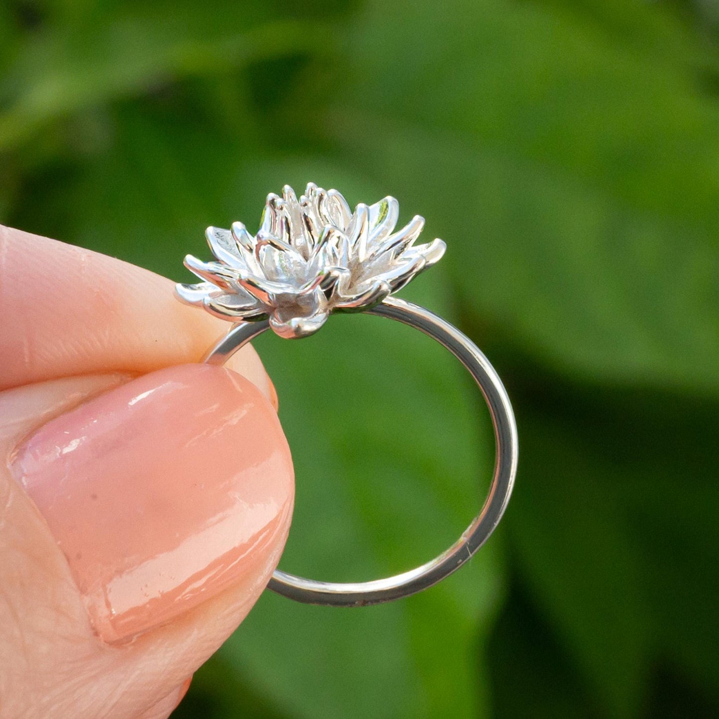Water Lily Ring: Sterling Silver or Gold Plate