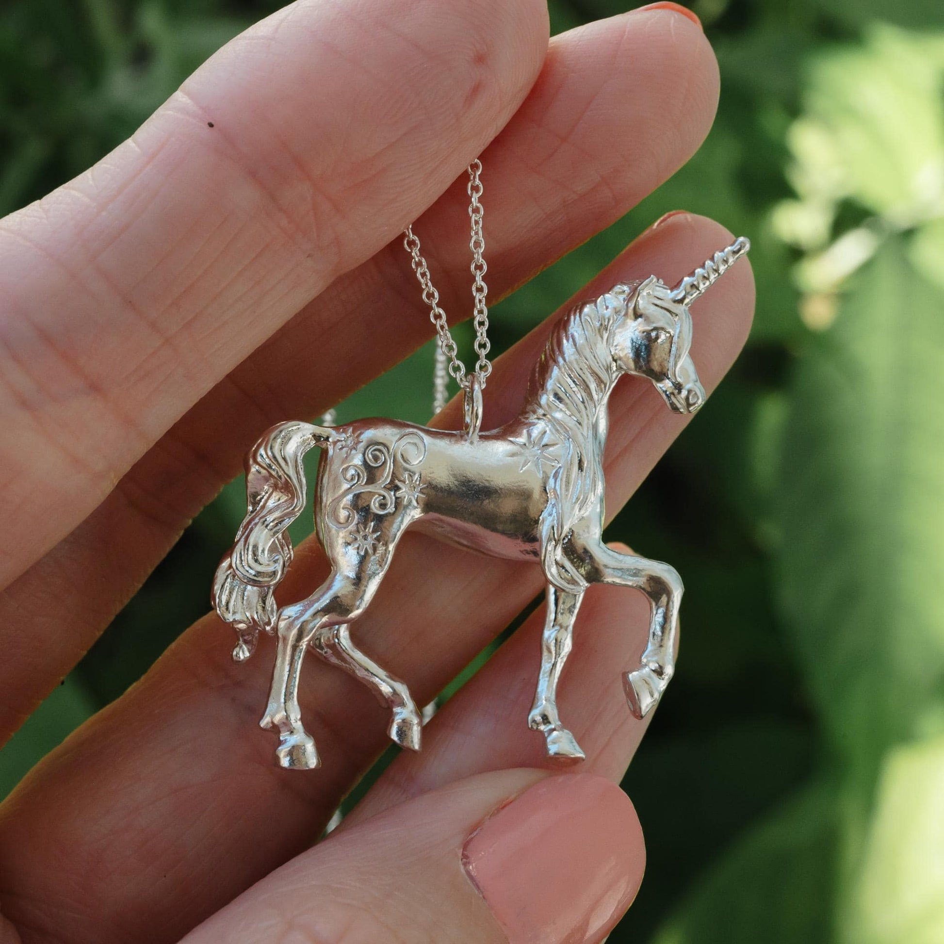 Unicorn Necklace 14k Gold Plated or Sterling Silver Fantasy Jewelry Gift, Magical Necklace