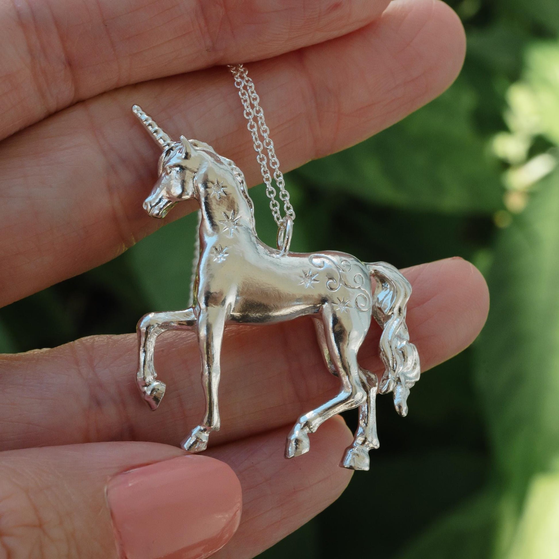 Unicorn Necklace 14k Gold Plated or Sterling Silver Fantasy Jewelry Gift, Magical Necklace