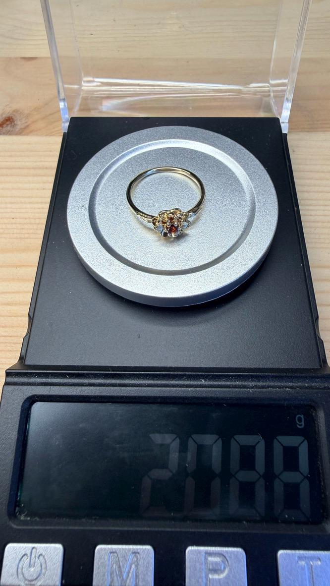 Chrysanthemum Ring: Citrine Birthstone, 14k Gold or Sterling Silver-Size 6