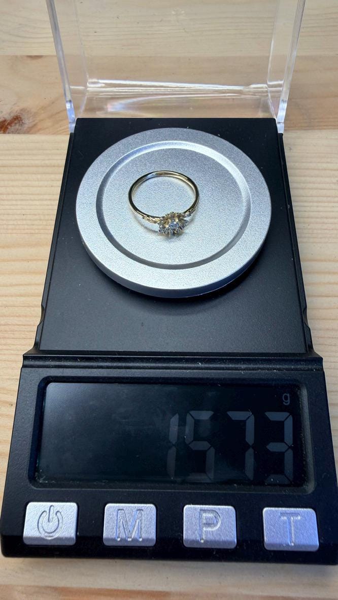 Daisy Moissanite Ring, Size 6