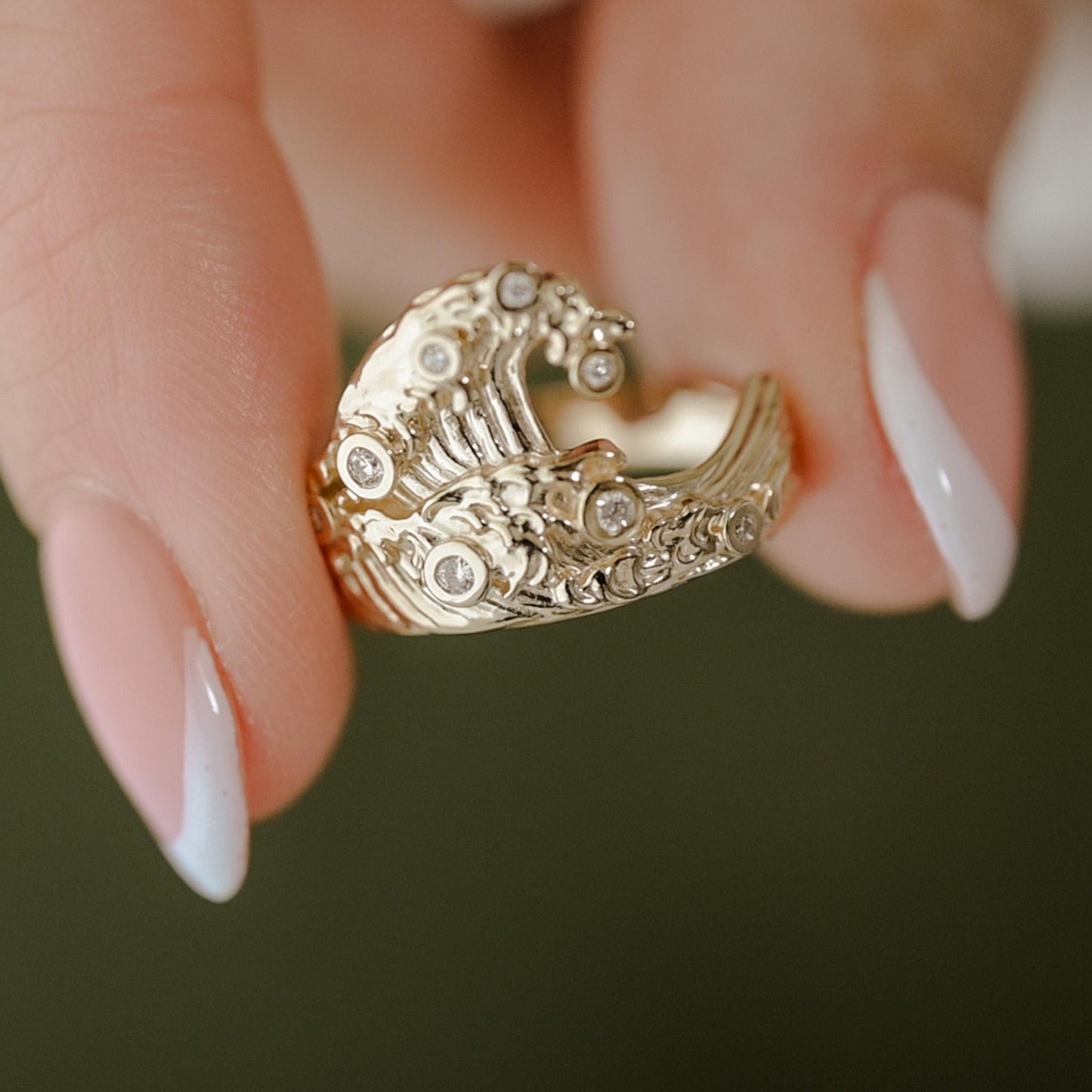 Diamond Ocean Wave ring