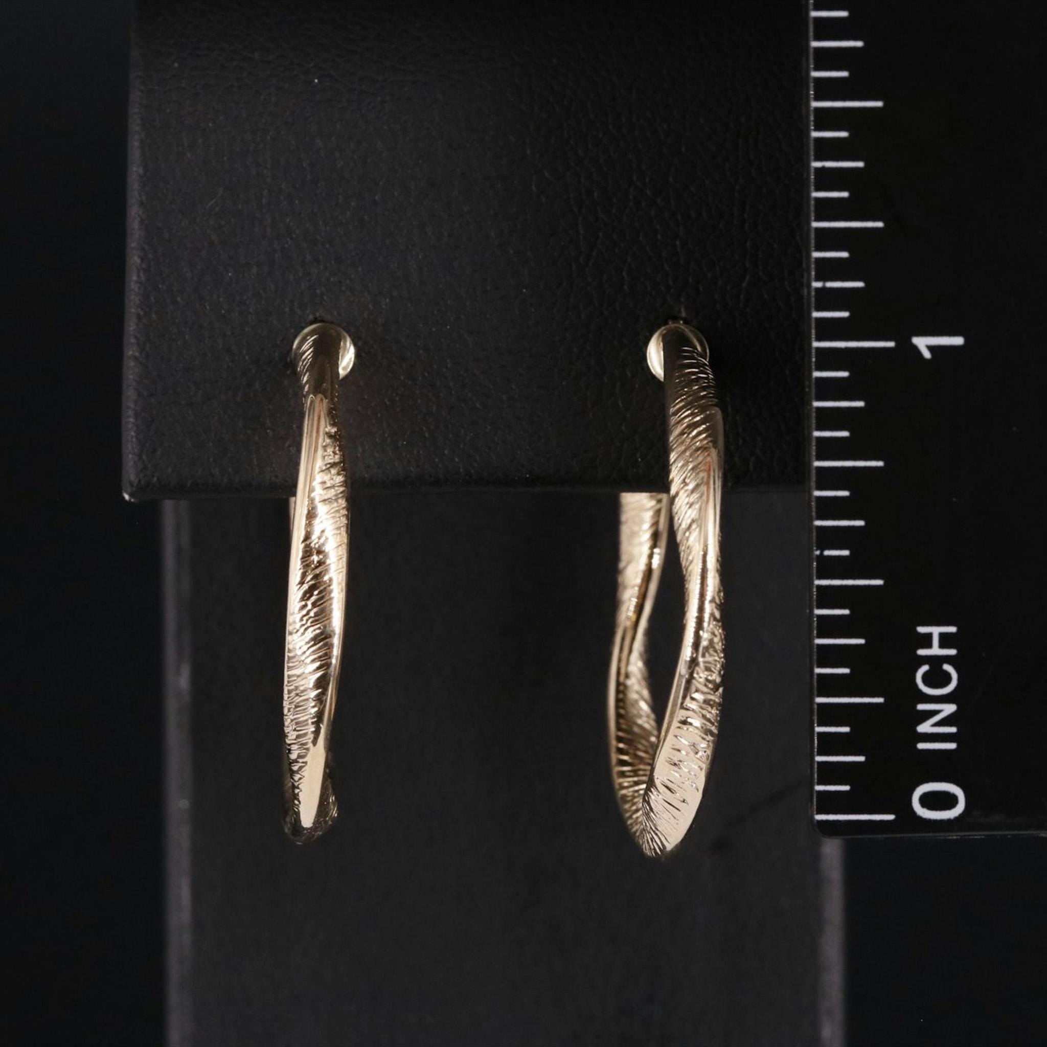 14K Gold Hoop Earrings, Organic Oval Latch Back Hoops, Lightweight Everyday Gold Earrings