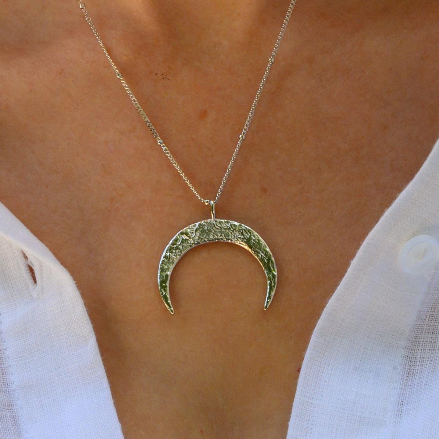 Ring Holder Moon Necklace