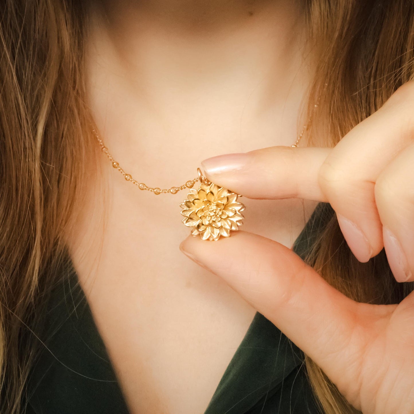 Dahlia Flower Pendant Only