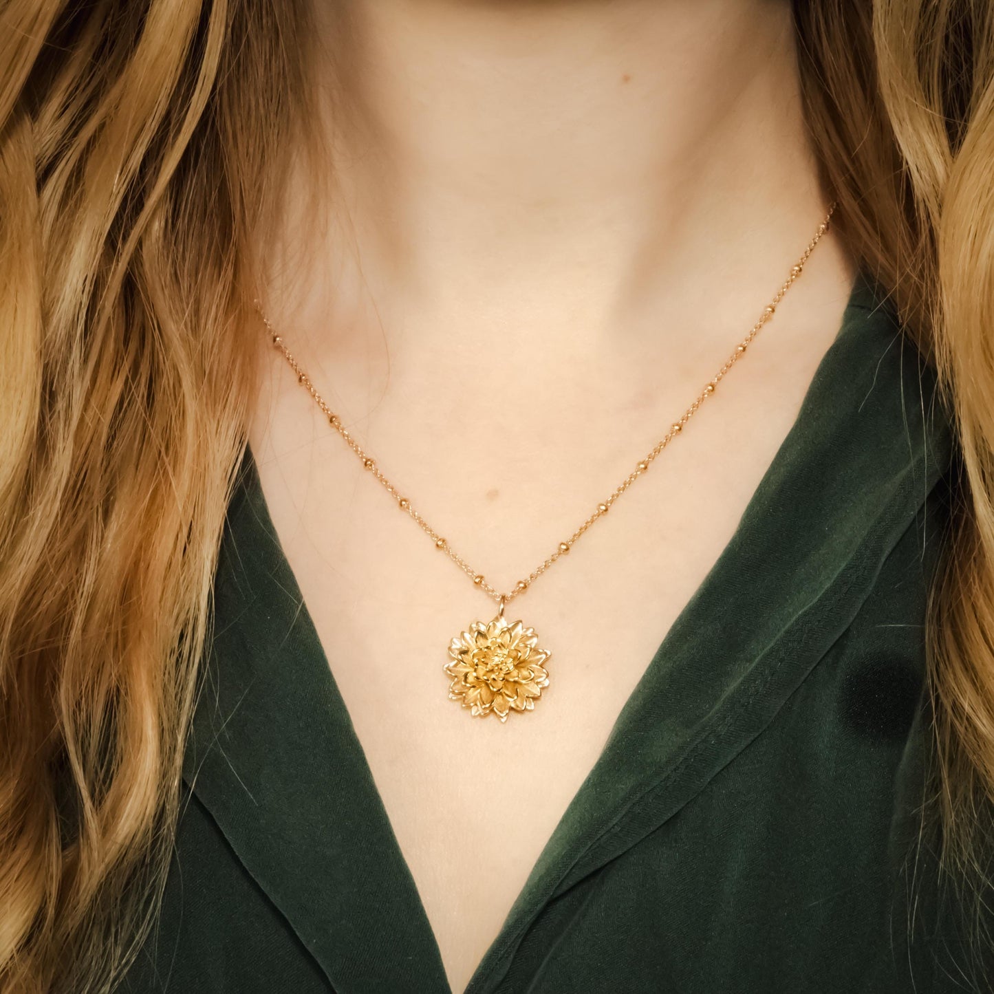 Dahlia Flower Pendant Only