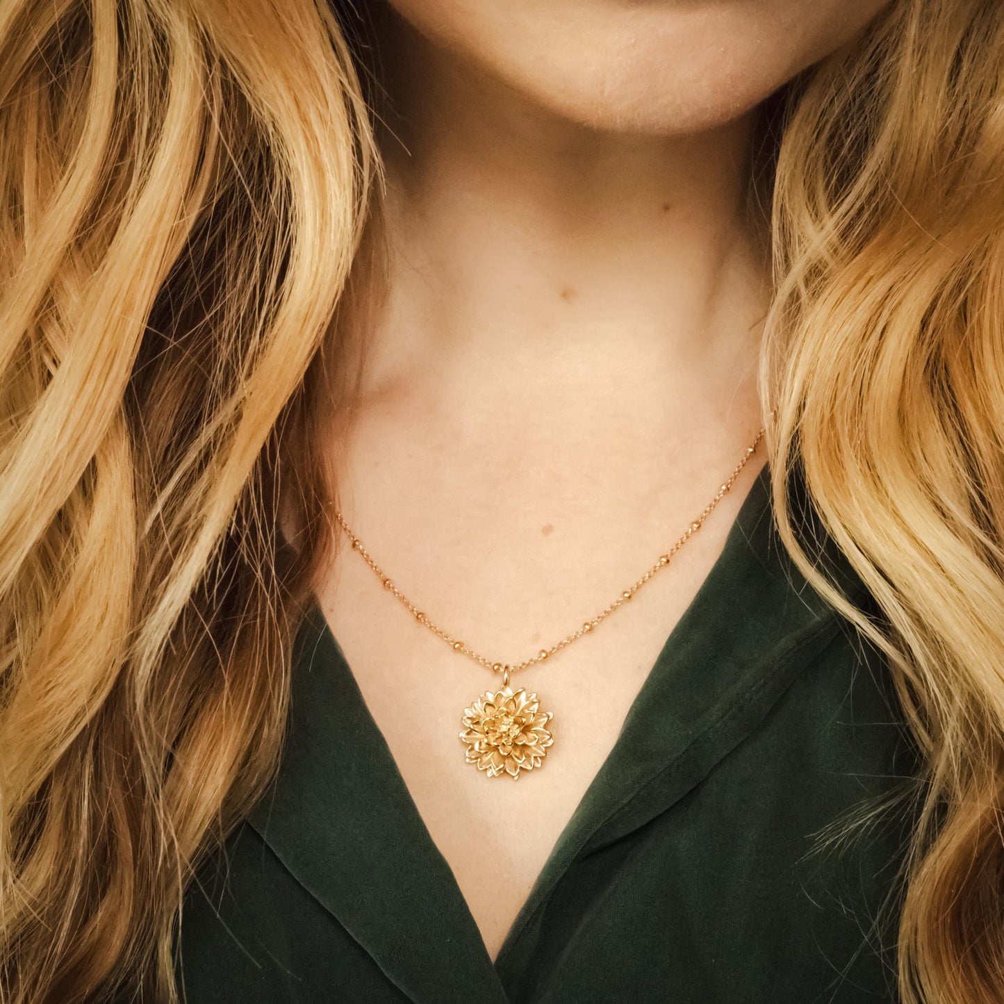 Dahlia Flower Pendant Only