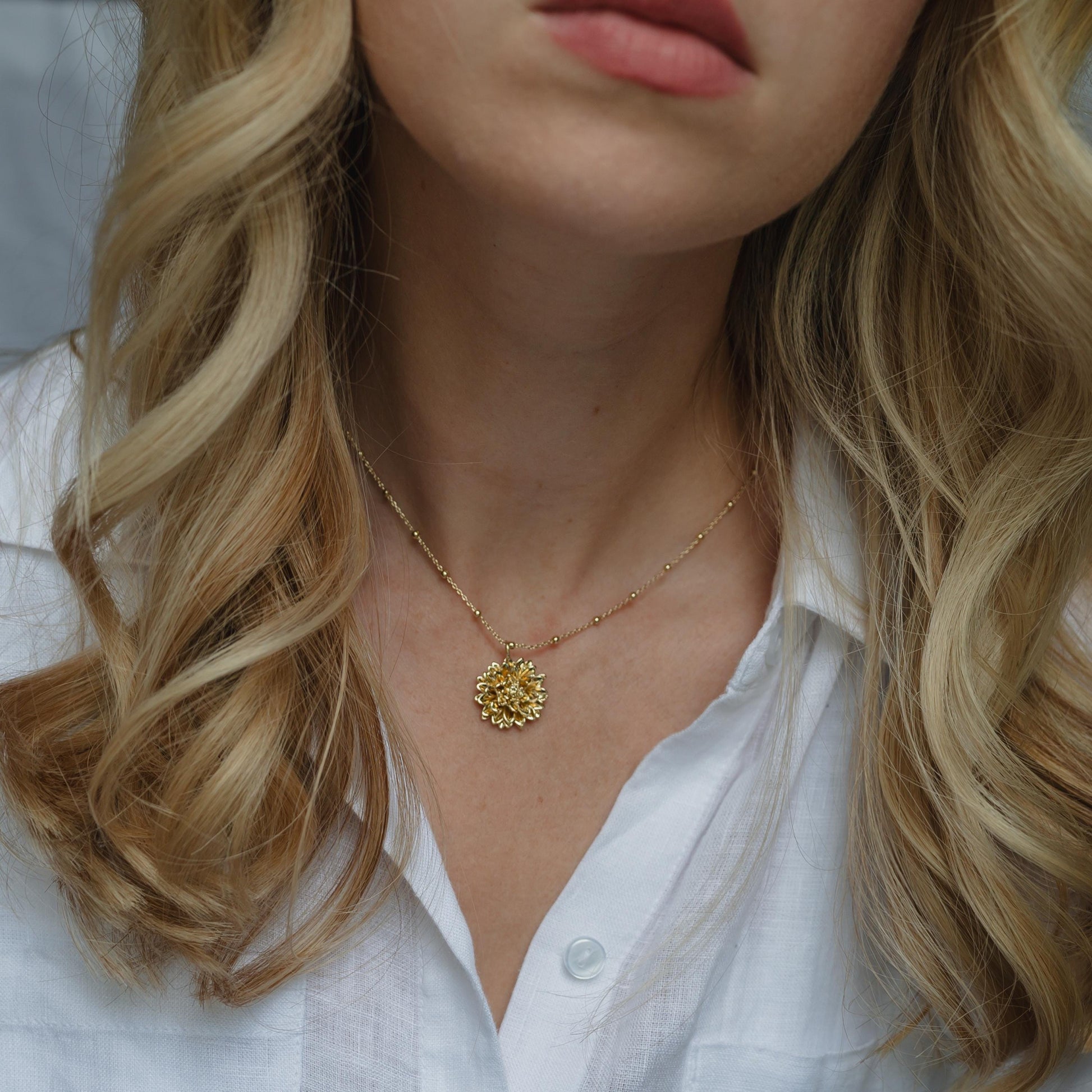 Dahlia Flower Necklace