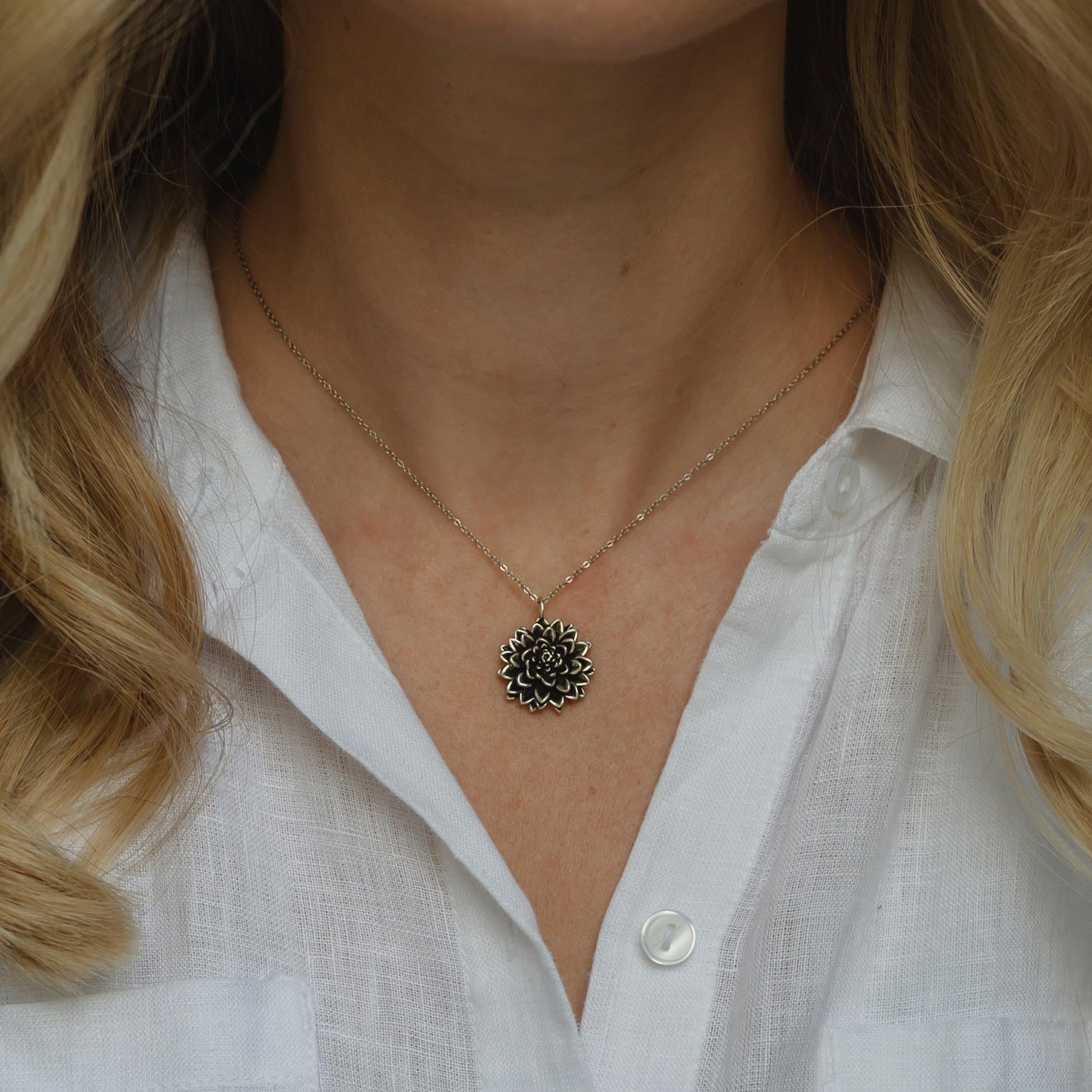 Dahlia Flower Necklace