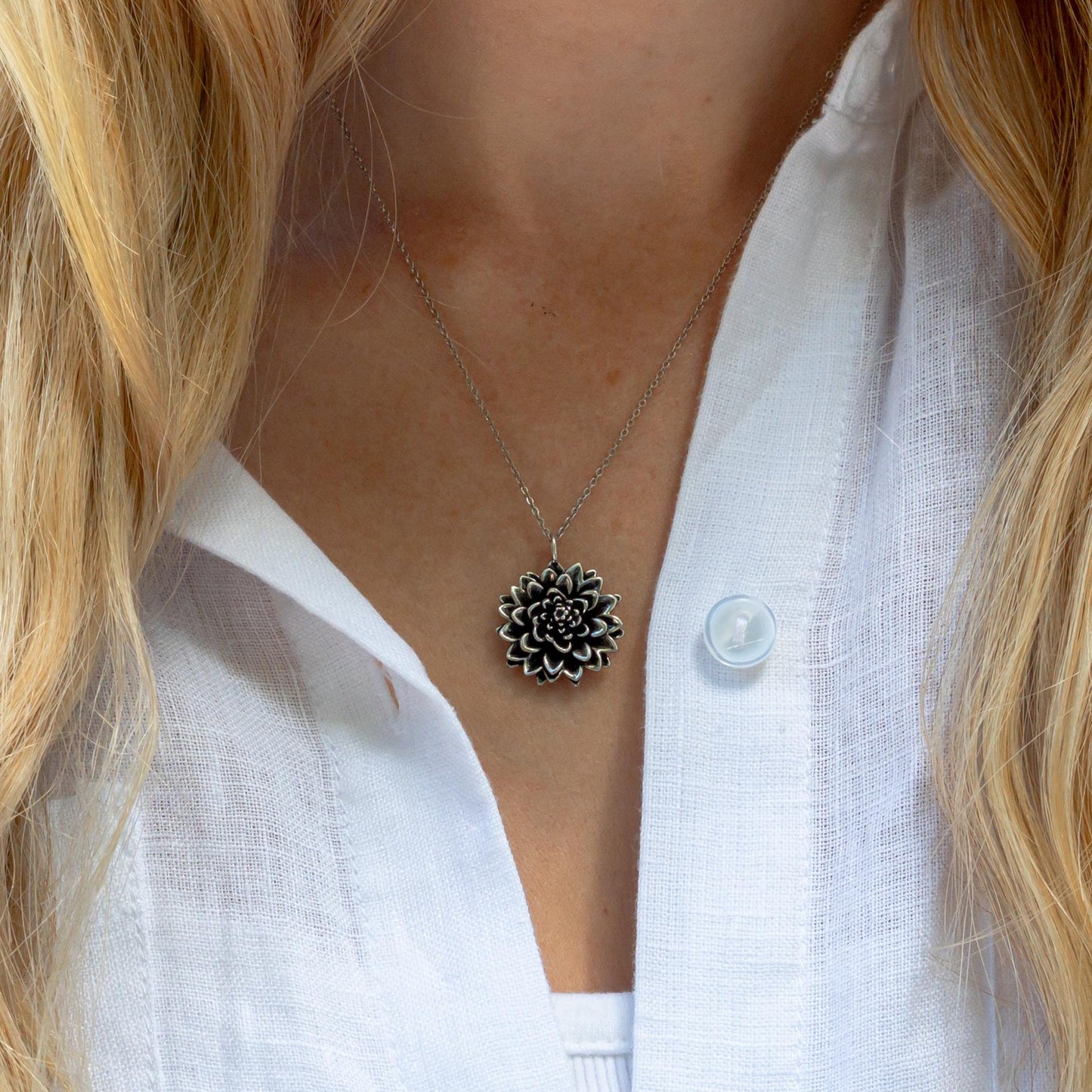 Dahlia Flower Necklace