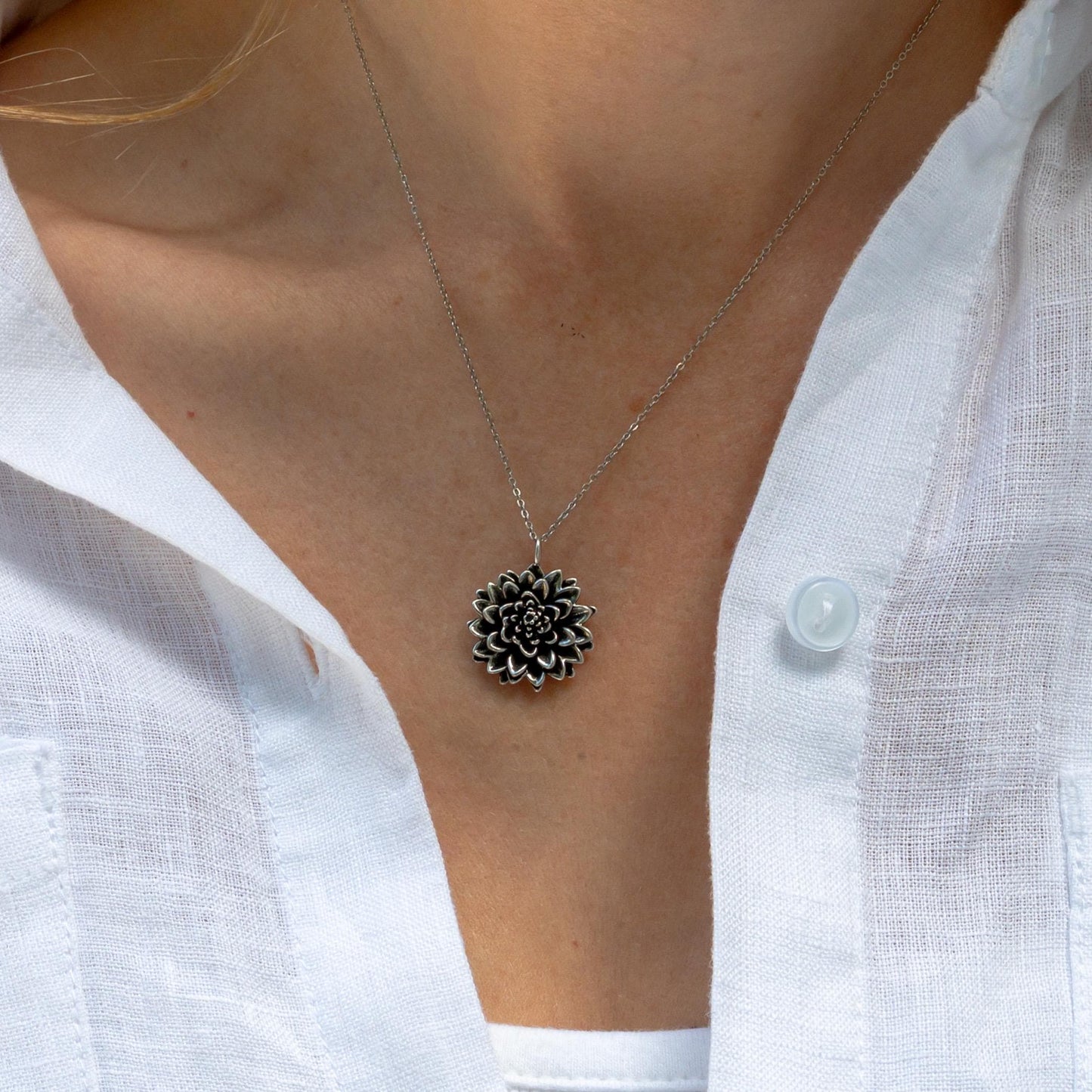 Dahlia Flower Necklace