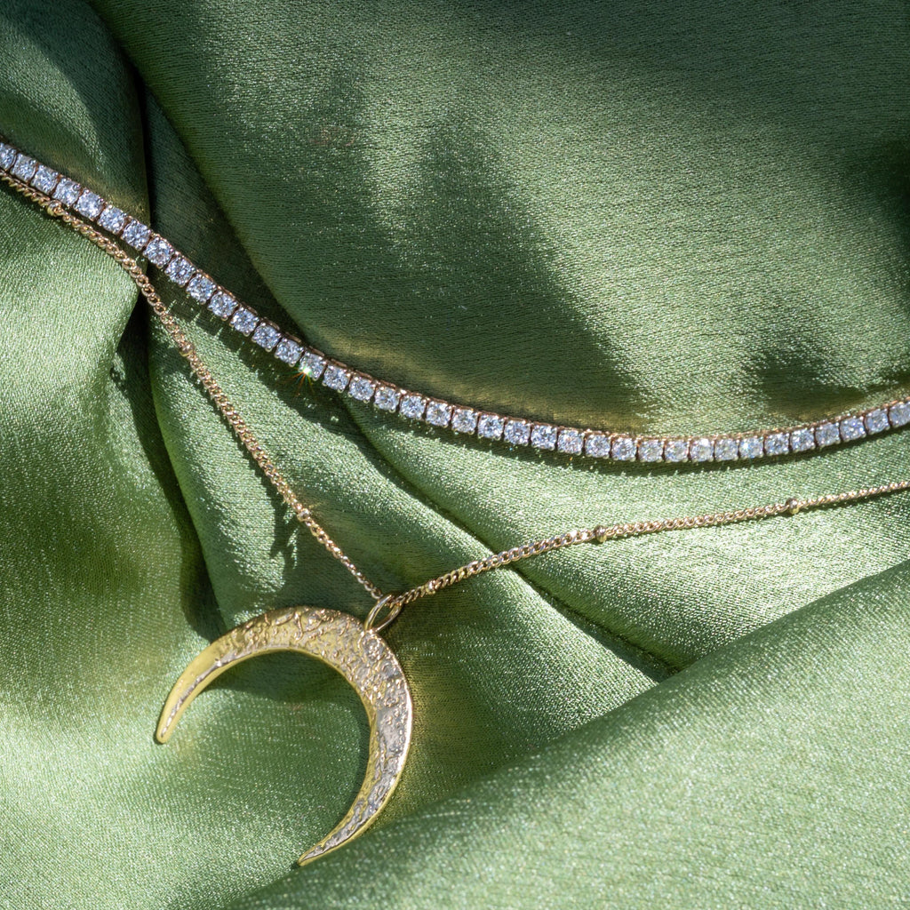 Ring Holder Moon Necklace