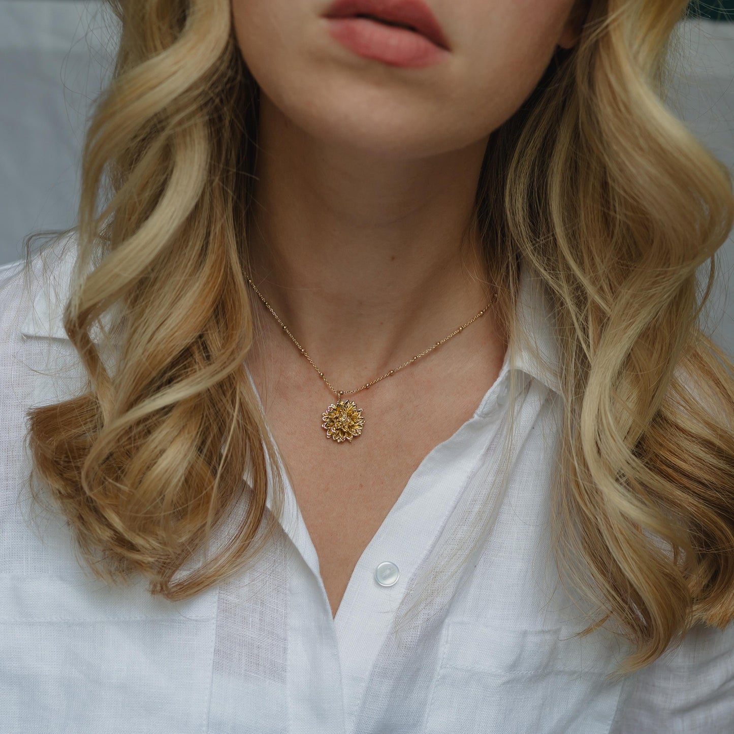 Dahlia Flower Necklace