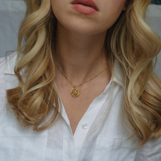 Dahlia Flower Necklace