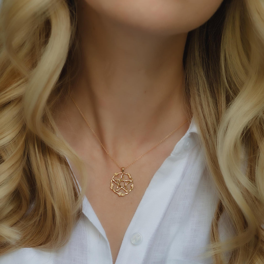 Floral Pentagram Necklace