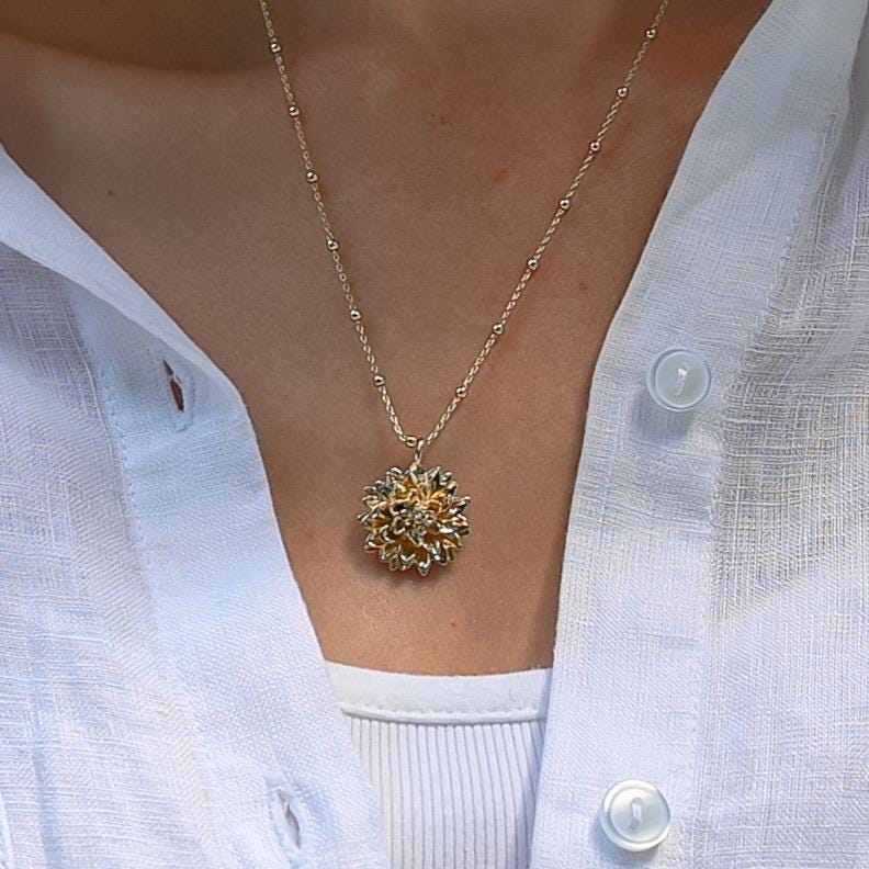 Dahlia Flower Necklace